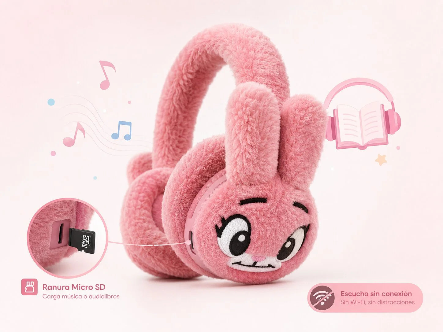 Ranura Micro SD de los audífonos Bunny