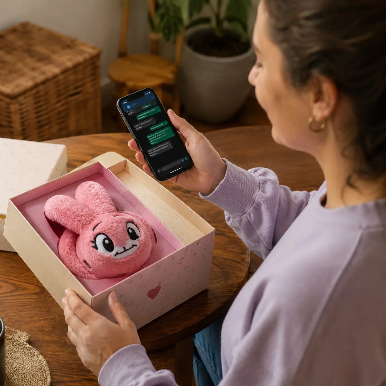 Cliente en Bogotá confirmando por WhatsApp la compra de audífonos Bunny
